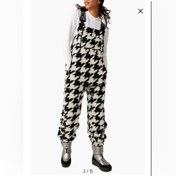 Free People Jackets & Blazers - NWT Free People Movement Hit the Slopes Houndstooth Overalls